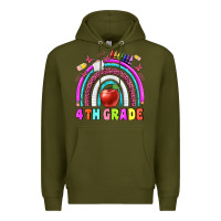 Army Green 4 th  grade Premium Hoodie - BundleAndBundleShop