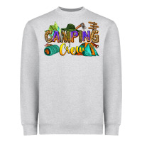 Heather Grey camping crew Heavyweight Sweatshirt - Zillion Design Studio