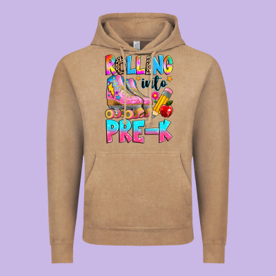 Rolling Into Pre K Grade Vintage Hoodie Designed By Texasbilliewilder