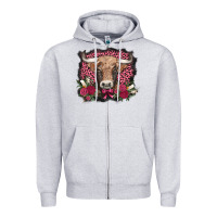 Heather Grey v.d. cow and roses Zipper Hoodie - AdoDesignShop