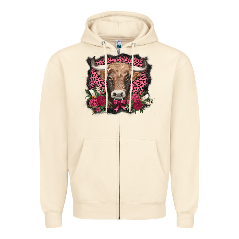 V.d. Cow And Roses Zipper Hoodie by AdoDesignShop | Teevron