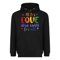 Black all for love and love for all Heavyweight Hoodie - MaliasSmallBusiness