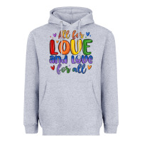 Heather Grey all for love and love for all Heavyweight Hoodie - MaliasSmallBusiness