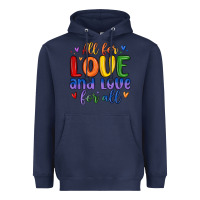 Navy all for love and love for all Heavyweight Hoodie - MaliasSmallBusiness