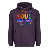 Plum all for love and love for all Heavyweight Hoodie - MaliasSmallBusiness