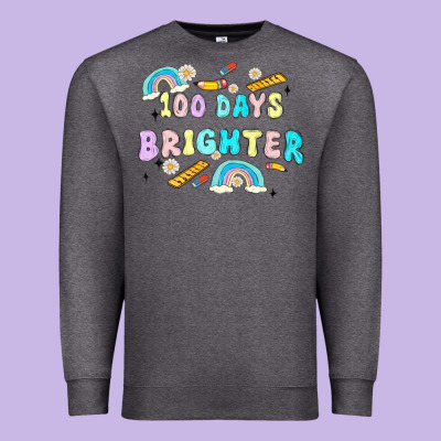 100 Days Brighter Premium Sweatshirt Designed By Maliassmallbusiness
