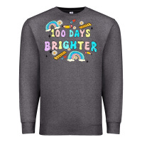 Charcoal Heather 100 days brighter Premium Sweatshirt - MaliasSmallBusiness