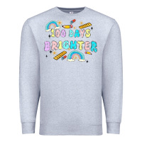 Heather Grey 100 days brighter Premium Sweatshirt - MaliasSmallBusiness