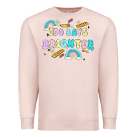 Pale Pink 100 days brighter Premium Sweatshirt - MaliasSmallBusiness
