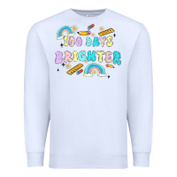 White 100 days brighter Premium Sweatshirt - MaliasSmallBusiness