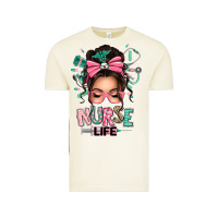 Afro Messy Bun Nurse Life Vintage Tee | Teevron