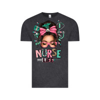 Vintage Black afro messy bun nurse life Vintage Tee - texasbilliewilder