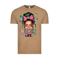 Vintage Coffee afro messy bun nurse life Vintage Tee - texasbilliewilder