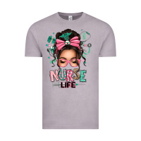 Vintage Zinc afro messy bun nurse life Vintage Tee - texasbilliewilder