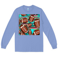 Colony Blue football leopard turquoise seamless pattern Long Sleeve Tee - JahusDesignShop