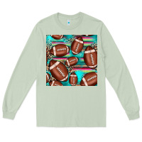 Matcha football leopard turquoise seamless pattern Long Sleeve Tee - JahusDesignShop