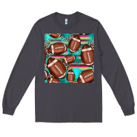 Smoke football leopard turquoise seamless pattern Long Sleeve Tee - JahusDesignShop