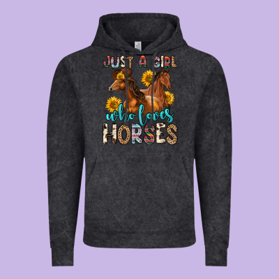 Just A Girl Who Loves Horses Vintage Hoodie Designed By Zillion Design Studio