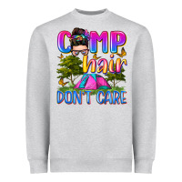 Heather Grey camp hair don't care Heavyweight Sweatshirt - Zillion Design Studio