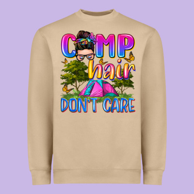 Camp Hair Don't Care Heavyweight Sweatshirt Designed By Zillion Design Studio