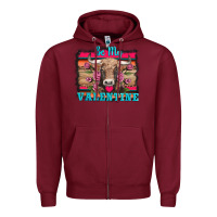 Burgundy be my valentine with cow Zipper Hoodie - AdoDesignShop