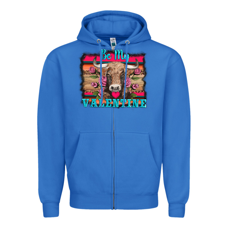 Be My Valentine With Cow Zipper Hoodie by AdoDesignShop | Teevron