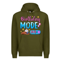 Army Green Birthday Mode On Premium Hoodie - BundleAndBundleShop
