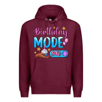 Burgundy Birthday Mode On Premium Hoodie - BundleAndBundleShop