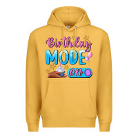 Mustard Birthday Mode On Premium Hoodie - BundleAndBundleShop