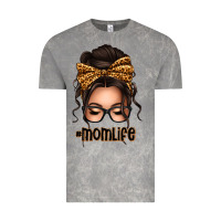 Cloud Rock caucasian leopard messy bun mom life Vintage Tee - texasbilliewilder