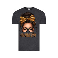 Vintage Black caucasian leopard messy bun mom life Vintage Tee - texasbilliewilder