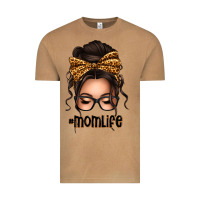 Vintage Camel caucasian leopard messy bun mom life Vintage Tee - texasbilliewilder