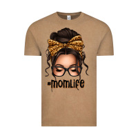 Vintage Coffee caucasian leopard messy bun mom life Vintage Tee - texasbilliewilder