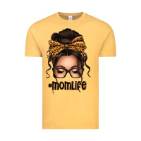 Vintage Mustard caucasian leopard messy bun mom life Vintage Tee - texasbilliewilder