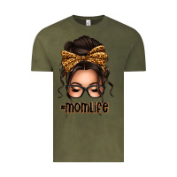 Vintage Olive caucasian leopard messy bun mom life Vintage Tee - texasbilliewilder