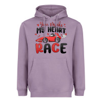 Lavender you make my heart race valentine's day Heavyweight Hoodie - MaliasSmallBusiness