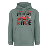Sage you make my heart race valentine's day Heavyweight Hoodie - MaliasSmallBusiness