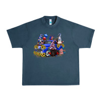 Midnight Navy 4th of July gnomes with truck Urban Heavy Tee - CowGirlArtShop