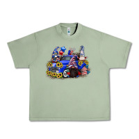 Oil Green 4th of July gnomes with truck Urban Heavy Tee - CowGirlArtShop