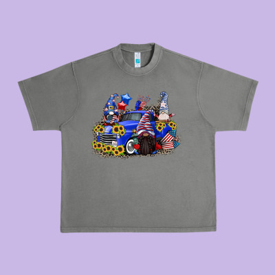 4th Of July Gnomes With Truck Urban Heavy Tee Designed By Cowgirlartshop
