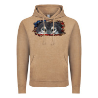 Vintage Coffee wolf eyes american flag Vintage Hoodie - RanaPortraitStore