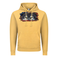Vintage Mustard wolf eyes american flag Vintage Hoodie - RanaPortraitStore