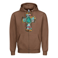 Chestnut cross with leopard sunflower gemstone serape cowhide Zipper Hoodie - Artiststas