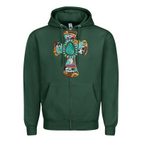 Sports Green cross with leopard sunflower gemstone serape cowhide Zipper Hoodie - Artiststas