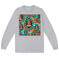 Moon Dust football leopard turquoise gemstone sunflower seamless pattern Long Sleeve Tee - JahusDesignShop