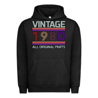 Pigment Black Vintage 1980 Birthday Urban Hoodie - Bettercallsaul