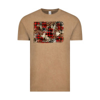 Vintage Coffee christmas leopard cowhide background Vintage Tee - BarkalooDesign