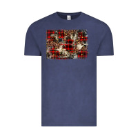 Vintage Denim christmas leopard cowhide background Vintage Tee - BarkalooDesign