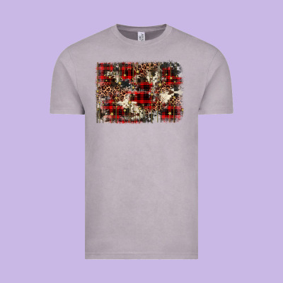 Christmas Leopard Cowhide Background Vintage Tee Designed By Barkaloodesign
