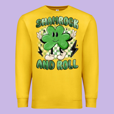 Shamrock And Roll Premium Sweatshirt Designed By Maliassmallbusiness